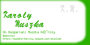 karoly muszka business card